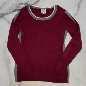 Burgundy and Grey Long Sleeve